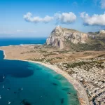 Car rental in Sicily: houses along the seashore from above