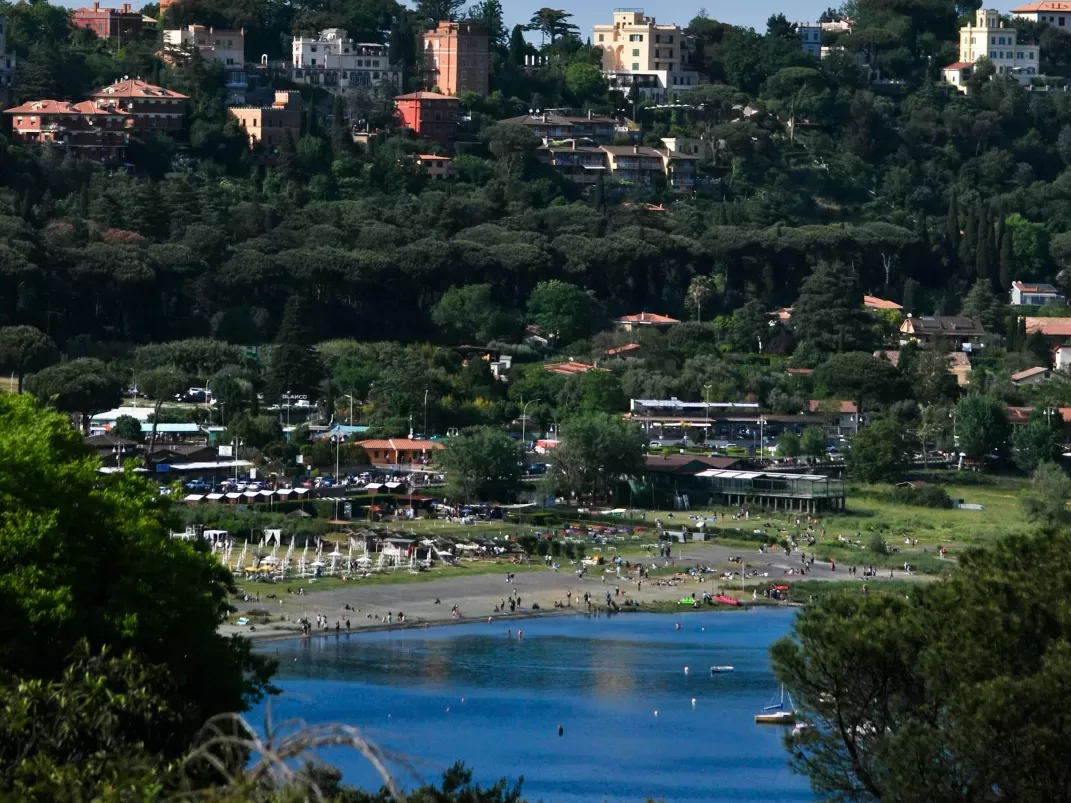Castel Gandolfo above Lake Albano in the Castelli Romani, about 15 km from Rome Ciampino Airport