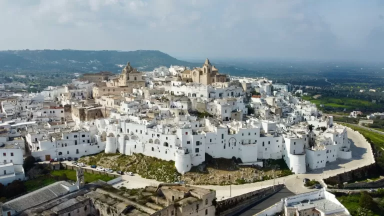 The white town of Ostuni, about 40 minutes by car from Brindisi Airport