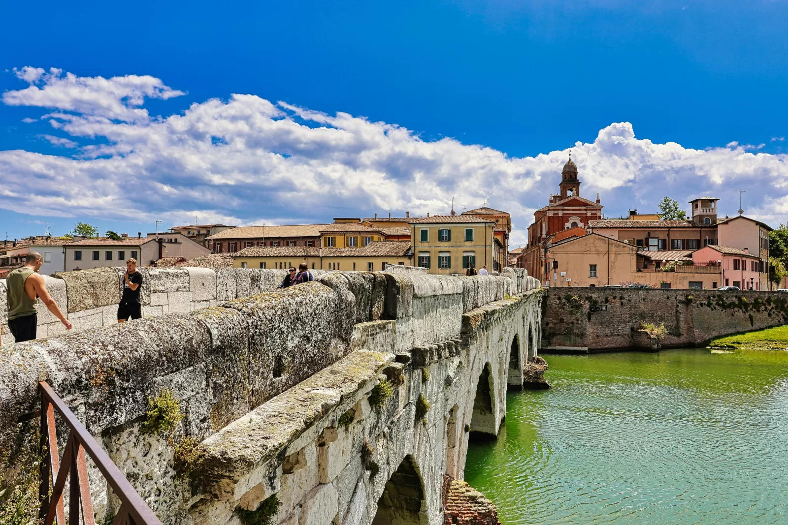 The Roman Tiberius Bridge over the Marecchia canal in Rimini, a short drive from Rimini Airport
