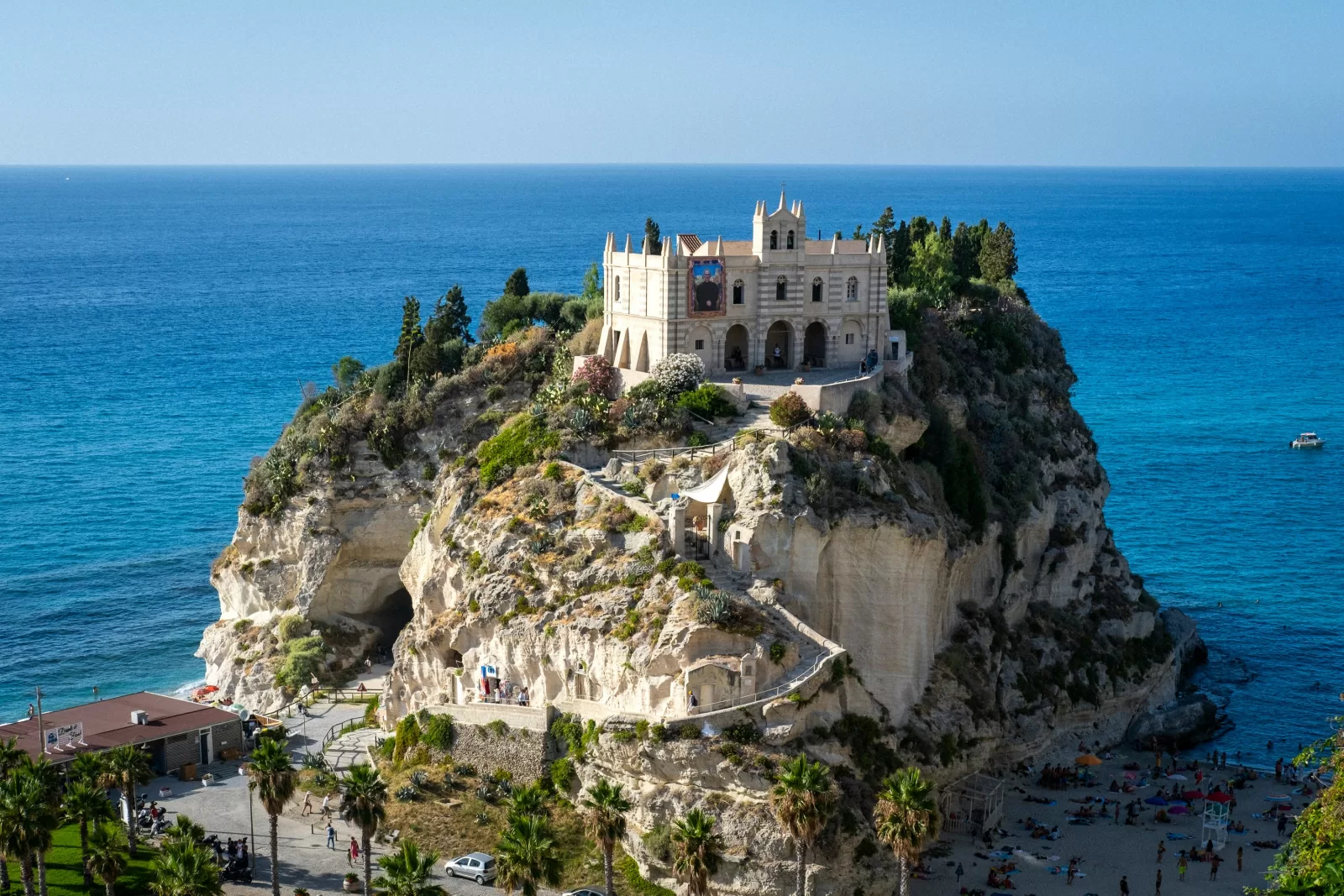 The Santa Maria dell'Isola church in Tropea, about 1 hour 40 minutes by car from Reggio Calabria Airport